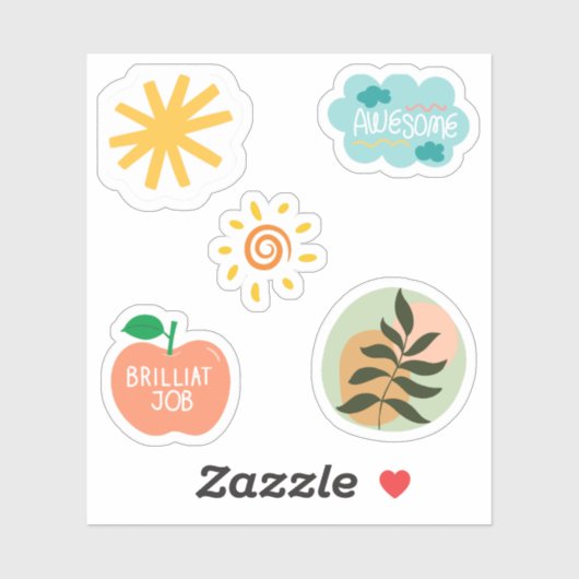 かわいらし抽象的前向き引用文スクラップブック作り シール (シート)