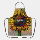 かわいらし抽象芸術ひま絵画わり エプロン (正面)