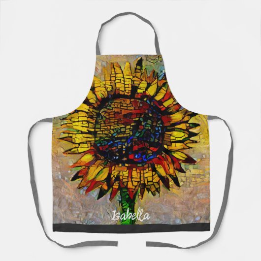 かわいらし抽象芸術ひま絵画わり エプロン (正面)