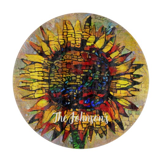 かわいらし抽象芸術ひま絵画わり カッティングボード (正面)