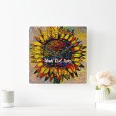 かわいらし抽象芸術ひま絵画わり スクエア壁時計 (ホーム)