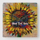 かわいらし抽象芸術ひま絵画わり スクエア壁時計 (正面)