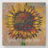 かわいらし抽象芸術ひま絵画わり ストーンコースター (正面)