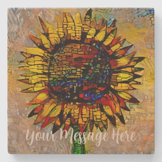 かわいらし抽象芸術ひま絵画わり ストーンコースター (正面)