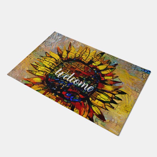 かわいらし抽象芸術ひま絵画わり ドアマット (アングル)