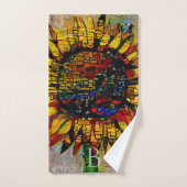 かわいらし抽象芸術ひま絵画わり バスタオルセット (ハンドタオル)