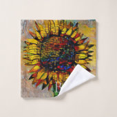 かわいらし抽象芸術ひま絵画わり バスタオルセット (ウォッシュタオル)