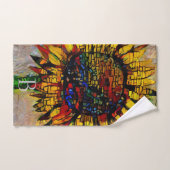 かわいらし抽象芸術ひま絵画わり バスタオルセット (ハンドタオル)