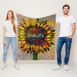 かわいらし抽象芸術ひま絵画わり フリースブランケット