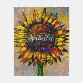 かわいらし抽象芸術ひま絵画わり フリースブランケット (正面)