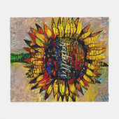 かわいらし抽象芸術ひま絵画わり フリースブランケット (正面(横))