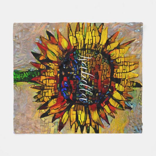 かわいらし抽象芸術ひま絵画わり フリースブランケット (正面(横))