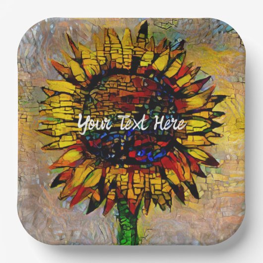 かわいらし抽象芸術ひま絵画わり ペーパープレート (正面)