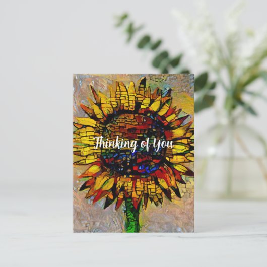 かわいらし抽象芸術ひま絵画わり ポストカード (スタンド正面)