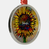 かわいらし抽象芸術ひま絵画わり メタルオーナメント (右)