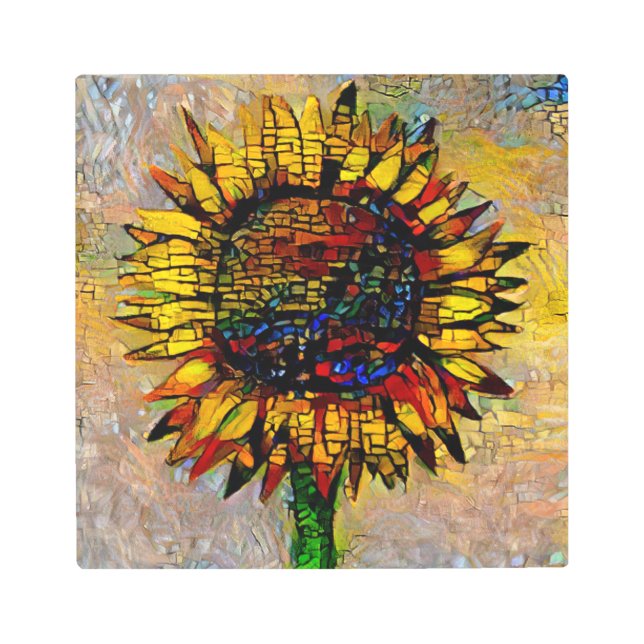 かわいらし抽象芸術ひま絵画わり メタルプリント (正面)