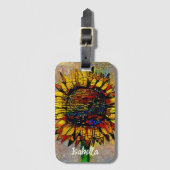 かわいらし抽象芸術ひま絵画わり ラゲッジタグ (正面縦)