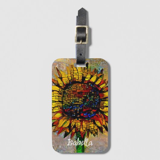 かわいらし抽象芸術ひま絵画わり ラゲッジタグ (正面縦)