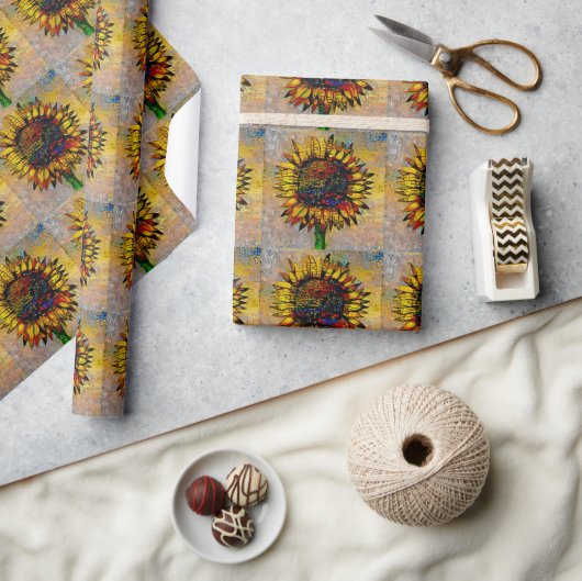 かわいらし抽象芸術ひま絵画わり ラッピングペーパー (クラフト)