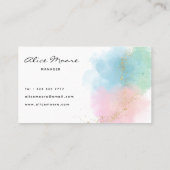かわいらし抽象芸術カラフル水彩ブラシ 名刺 (裏面)