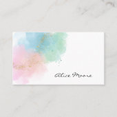 かわいらし抽象芸術カラフル水彩ブラシ 名刺 (正面)