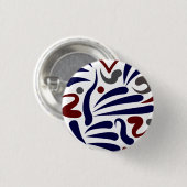 かわいらし抽象芸術ハートパターン 缶バッジ (正面&裏面)