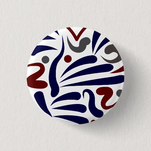 かわいらし抽象芸術ハートパターン 缶バッジ (正面)