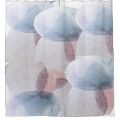 かわいらし抽象芸術パステル水彩画 シャワーカーテン (正面)