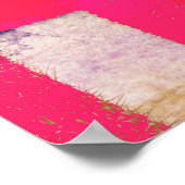 かわいらし抽象芸術ホットピンクブルーグランジ金ゴールドストリーク ポスター (角)