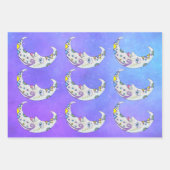 かわいらし抽象芸術三日月の図形形状 ラッピングペーパーシート (正面)