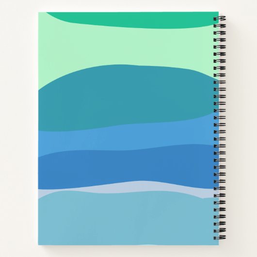 かわいらし抽象芸術幾何学模様(青パーソナライズされた) ノートブック (裏面)