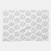 かわいらし抽象芸術白灰色の可愛らしい柄 キッチンタオル (横)