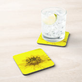 かわいらし抽象芸術鮮やかな黄色のデイジー花 コースター (右側)