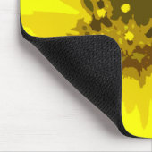 かわいらし抽象芸術鮮やかな黄色のデイジー花 マウスパッド (コーナー)