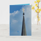 かわいらし教会空白の カード (黄色い花)