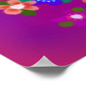 かわいらし数々の色の花ボホスタイル ポスター (角)