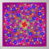 かわいらし数々の色の花ボホスタイル ポスター (正面)