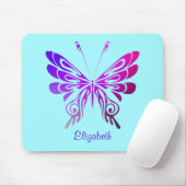 かわいらし数々の色の蝶パーソナライズされた類 マウスパッド (マウス)