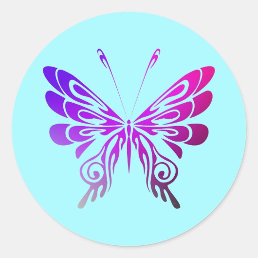かわいらし数々の蝶 ラウンドシール (正面)