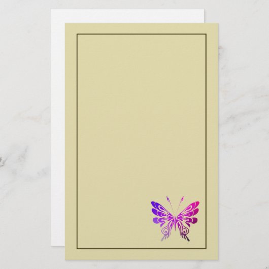 かわいらし数々の蝶 便箋 (正面/裏面)