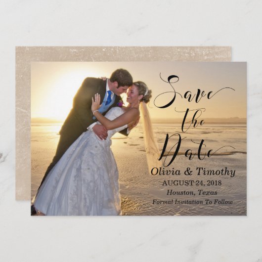 かわいらし文字オーバーレイ写真「日付の保存」 セーブザデート (正面/裏面)