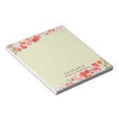 かわいらし日本のフローラパーソナライズされた机 ノートパッド (アングル)