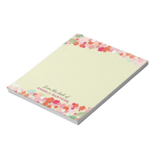 かわいらし日本のフローラパーソナライズされた机 ノートパッド (回転)