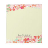 かわいらし日本のフローラパーソナライズされた机 ノートパッド (正面)