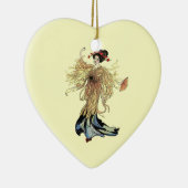 かわいらし日本の芸者花妖精ヴィンテージ セラミックオーナメント (右)