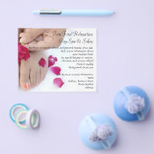 かわいらし明るい赤紫色ピンクローズペディキュアサロン チラシ (シングル)