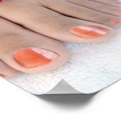 かわいらし明るい赤紫色ピンクローズペディキュアサロン ポスター (角)