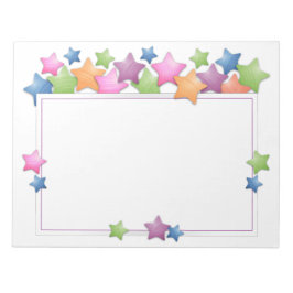 かわいらし星カラフル枠 ノートパッド