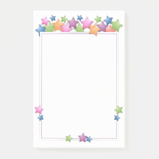 かわいらし星カラフル枠 ポストイット (正面)
