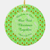 かわいらし春の結婚式りんご セラミックオーナメント (裏面)